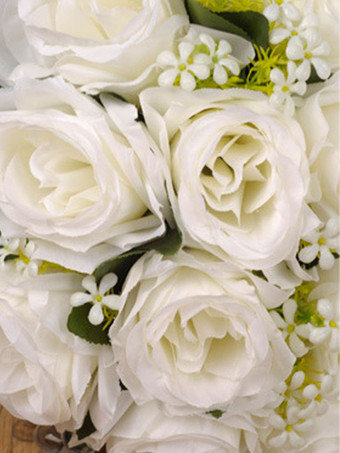 結婚式の花ゴージャスな有線形状のポリコットンブレンドブライダルブーケ