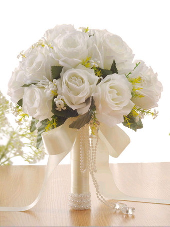 Flores De Casamento Lindo Com Fio Forma Poly Algodão Misturar Bouquets De Noiva