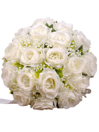 結婚式の花ゴージャスな有線形状のポリコットンブレンドブライダルブーケ