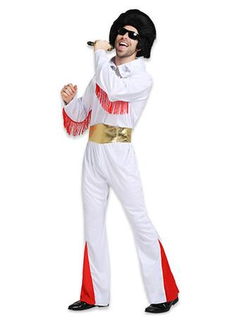 Costume Holloween Tuta da Uomo 2024 Celebrità di Halloween Elvis Presley  Tuta Bianca Halloween 