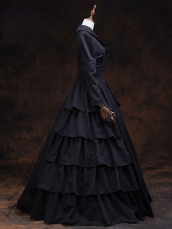 プリンセス 女性用 貴族ドレス 中世 ドレス ブラック ポリエステル マルディグラ ドレス ヴィクトリア風 中世 ドレス・貴族ドレス ヨーロッパ 宮廷風 レトロ
