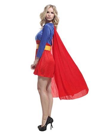 Carnevale Costumi da supereroi rossi Set di abiti supergirl per