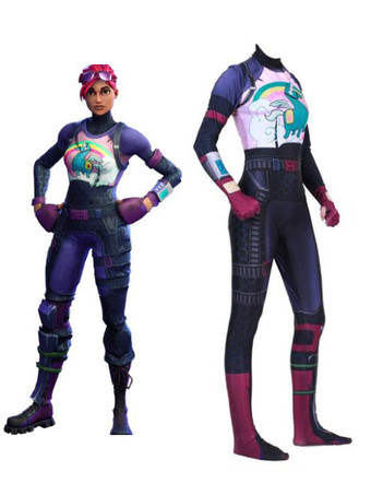 Fortnite Cosplay Costumes Brite Bomber Jumpsuit Lilac Game Cosplay Costumes