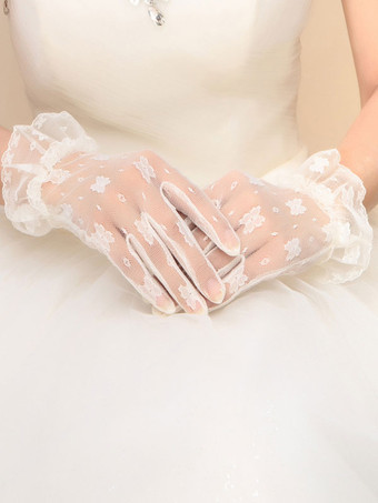 blanc Gants Royal Lolita Brodés Blancs Déguisements Halloween