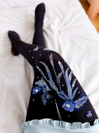 エキゾチックロリータソックス白い花パンスト