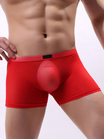 レッド 男性のセクシーなパンティーボクサーチュールメンズランジェリー