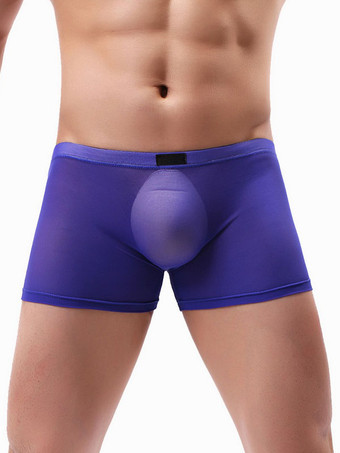 ロイヤルブルー男性のセクシーなパンティーボクサーチュールメンズランジェリー