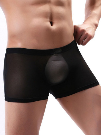 ブラック 男性のセクシーなパンティーボクサーチュールメンズランジェリー