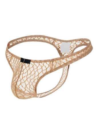 肌色男性のセクシーなパンティーひもポリエステルオレンジセミシアーメンズランジェリー