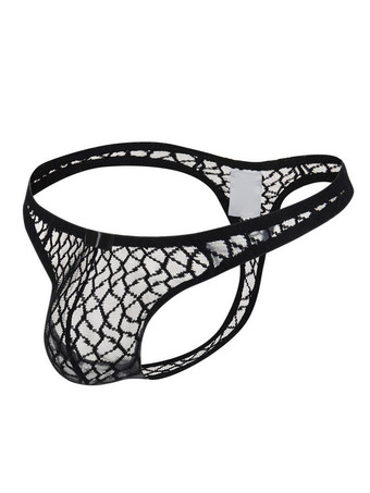 ブラック 男性のセクシーなパンティーひもポリエステルオレンジセミシアーメンズランジェリー