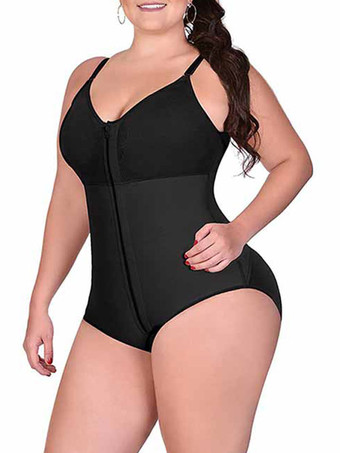 スリムな女性のシェイプボディースーツを強化するフルボディシェイパーフロントジッパー