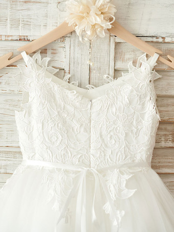 Robes cortège enfant en tulle à bretelles robe fille de fleur