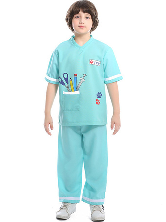 Carnival Costumes Mint Green Doctor Polyester Kids Pants With Top Child Cosplay Outfits is $18.99 (20% off)