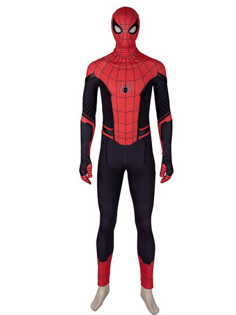 Spider man traje cosplay homem aranha longe de casa versão melhorada filme jumpsuit marvel comics cosplay (sem máscara)