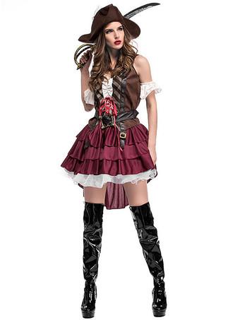 Carnevale Costumi da pirata in costume di Halloween Caffè marrone