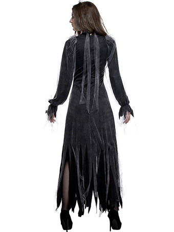 ハロウィン ハロウィーンコスチューム女性用ゾンビブラックドレスチョーカーチュールハロウィーンホリデーコスチューム