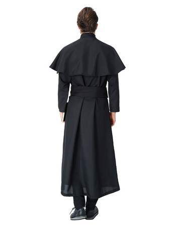 Costumes d'déguisements Halloween Ceinture noire en Polyester Déguisements Halloween Costume Prêtre Homme Ceinture