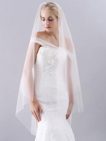 Cathedral Wedding Veils Ivory Waterfall Lace Applique 2 Tier Long Bridal  Veils Hair Accessories - Milanoo.com