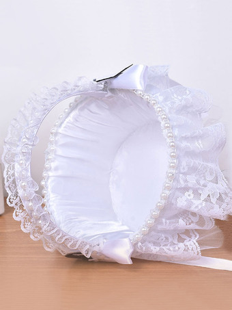 リングベアラー枕サテン生地ホワイトレースリハーサルディナーウェディング枕