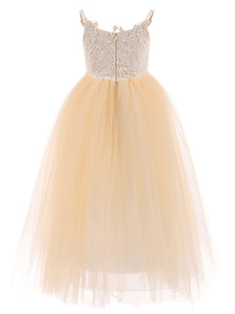 フラワーガール 子供ドレス 結婚式 子供用フォーマルドレス スクエアネック ウェディングパーティードレス 綿混紡 ノースリーブ ホワイト プリンセスラインフォーマル