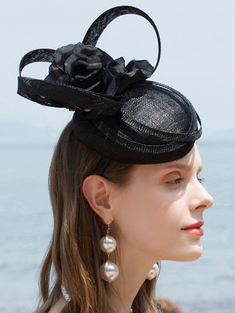 Chapeau de fête rétro pour femme  fleur  bretelles  élégant Déguisements Halloween