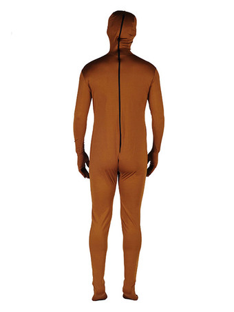コーヒーブラウン単色全身タイツフルボディライクラスパンデックスジャンプスーツ