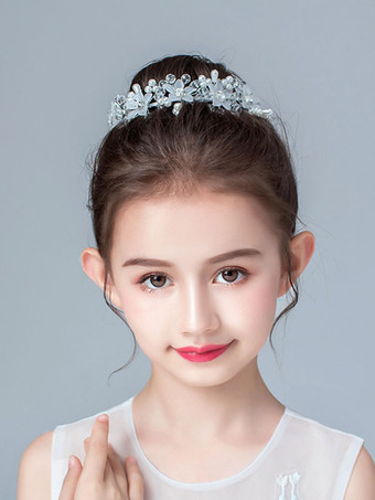 argent Accessoires de cheveux Fleur Fille Argent Perles Accessoire Résine Accessoires Cheveux