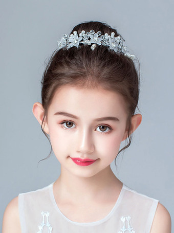Accessoires de cheveux Fleur Fille Argent Perles Accessoire Résine Accessoires Cheveux