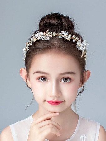 or Couronne de fille de fleur accessoire de cheveux