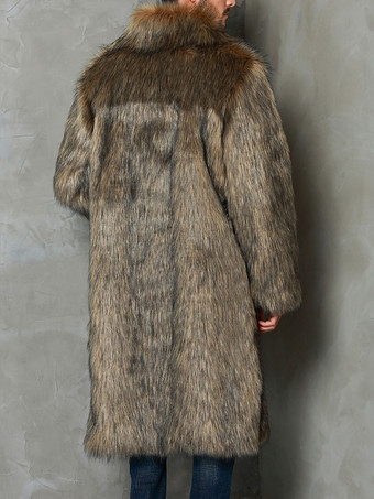 メンズコートオーバーサイズターンダウンカラーシックコーヒーブラウン品質