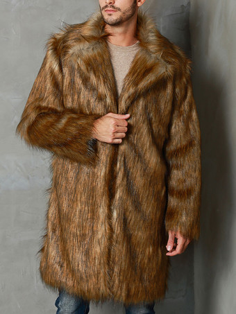 メンズコートオーバーサイズターンダウンカラーシックコーヒーブラウンファッション