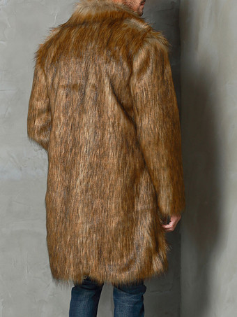 メンズコートオーバーサイズターンダウンカラーシックコーヒーブラウンファッション