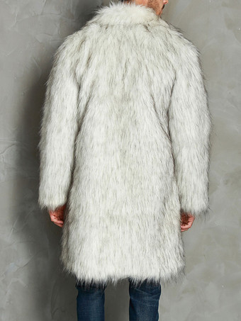 メンズコートオーバーサイズターンダウンカラーシックホワイトファッション