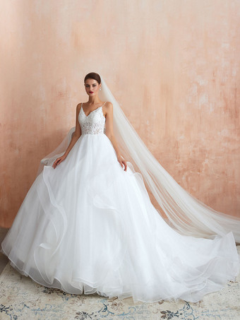 Brautkleider Prinzessin Prinzessin Brautkleider ärmellos viereckiger Ausschnitt Elfenbeinfarbe Tüll Mit Schleppe und Schnürung