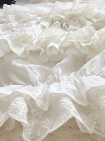 甘いロリータパンツホワイトジャカードルーズロリータパンツ