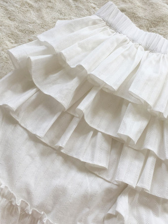 甘いロリータパンツホワイトジャカードルーズロリータパンツ