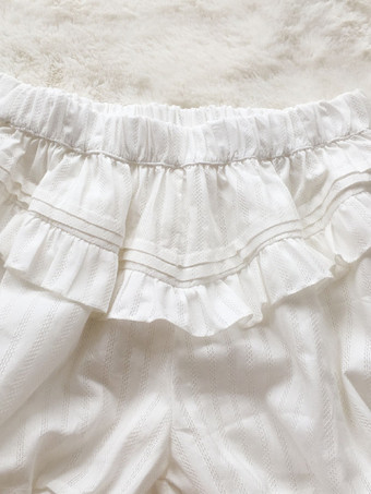 スウィートロリータブルマーズホワイトジャカードルースロリータショーツ