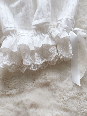 スウィートロリータブルマーズホワイトジャカードルースロリータショーツ