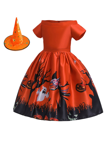 Kids Skater Wears Carnival Cosplay Costumes Outfits Oragnge Red Princess Dress For Child is $23.99 (20% off)