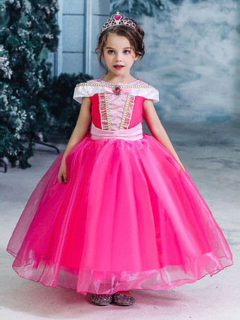 Children Princess Cosplay Sleeping Beauty Aurora Rose Dress Kids Cosplay Costumes