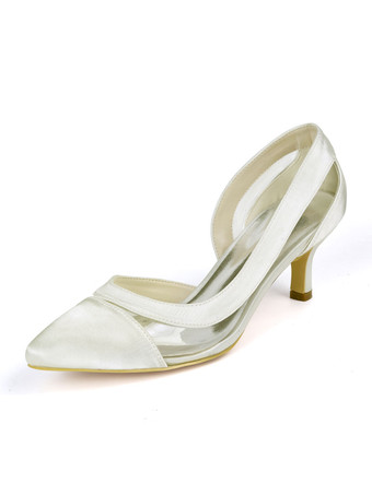 アイボリー パンプス ポインテッドトゥ ミッドローヒールシューズ キトンヒール 6cm ディープブルー シューズ 絹織物 無地 スリップオン ハイヒールシューズ オフィス レディース靴