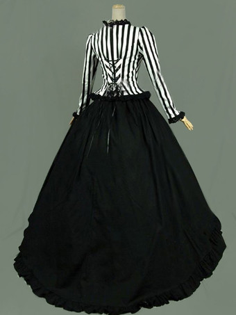 中世 ドレス 女性用 プリンセス 貴族ドレス ブラック 長袖 ゴシック コスプレ レトロコスチューム ヨーロッパ　宮廷風 中世 ドレス・貴族ドレス