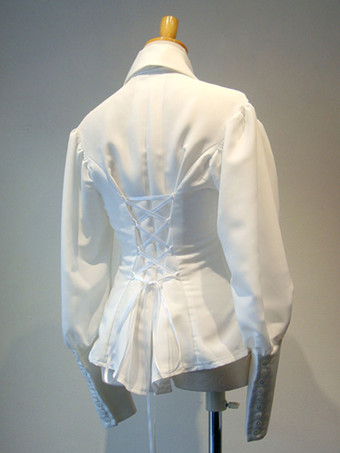 ゴシックロリータブラウス 長袖フリル ロリータトップ ロリータシャツ 黒