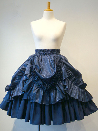 ゴシックロリータドレスSKホワイトレースアップフリルロリータスカート