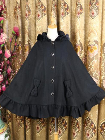 甘いロリータポンチョホワイト合成配管冬ロリータ生き抜く