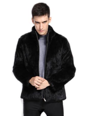 Men s Fuzzy Faux Fur Bomber Jackets Winter Coats