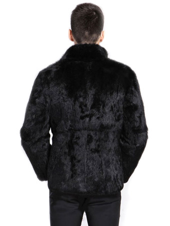 メンズファジィフェイクファーボンバージャケットウィンターコート