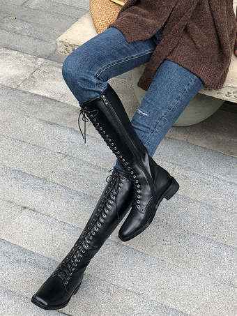 Botas cuero mujer - Milanoo.com