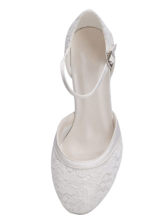 ウェディングシューズサテンアイボリーラウンドトゥ子猫ヒール2 "ブライダルシューズ
