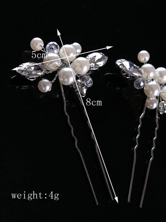 かぶと結婚式の帽子パールメタルブライダルヘアアクセサリー